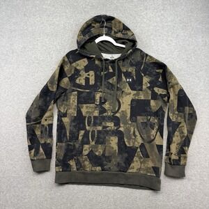 Under Armour Hoodie Men Large UA Rival Fleece Marine Camo Green Pullover Gym‎ L